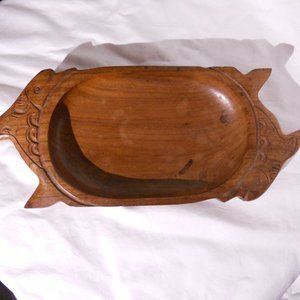 Vtg Walnut Orca Potlatch Bowl Walnut Pacific NW